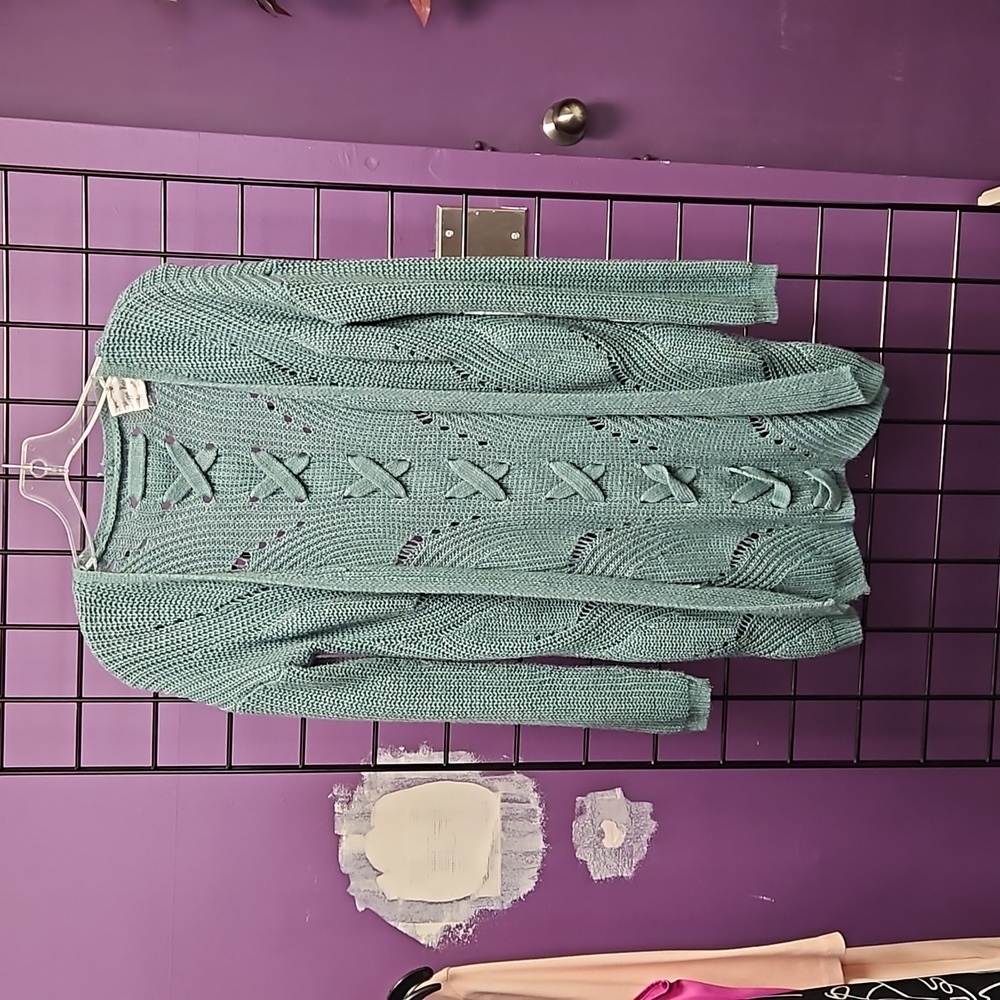💙 women's cardigan Hippie Rose teal XS